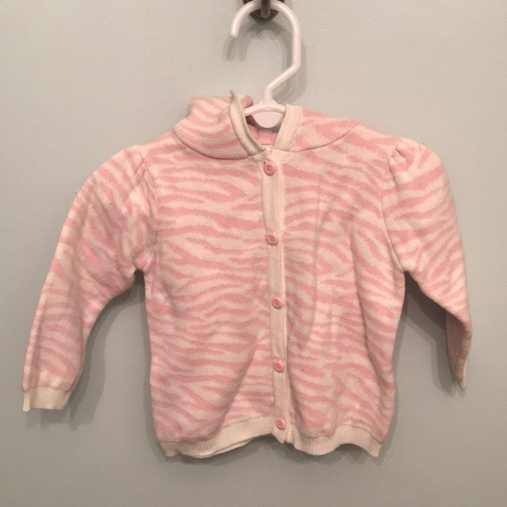 Gymboree pink zebra hooded cardigan- NWT 6-12m